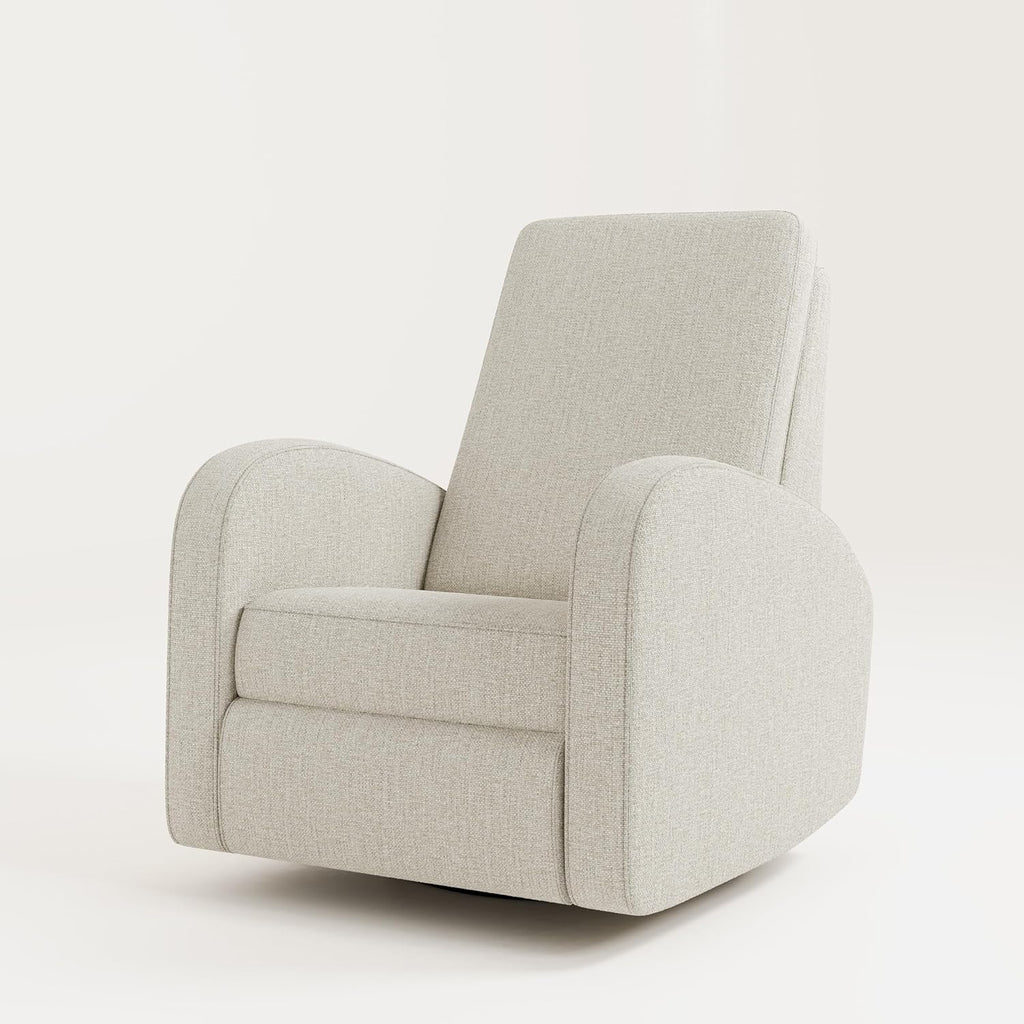 Storkcraft Santa Monica Power Recliner Swivel Glider, Dune Basketweave | Effortless Electronic Power Recline, USB-A & USB-C Charger