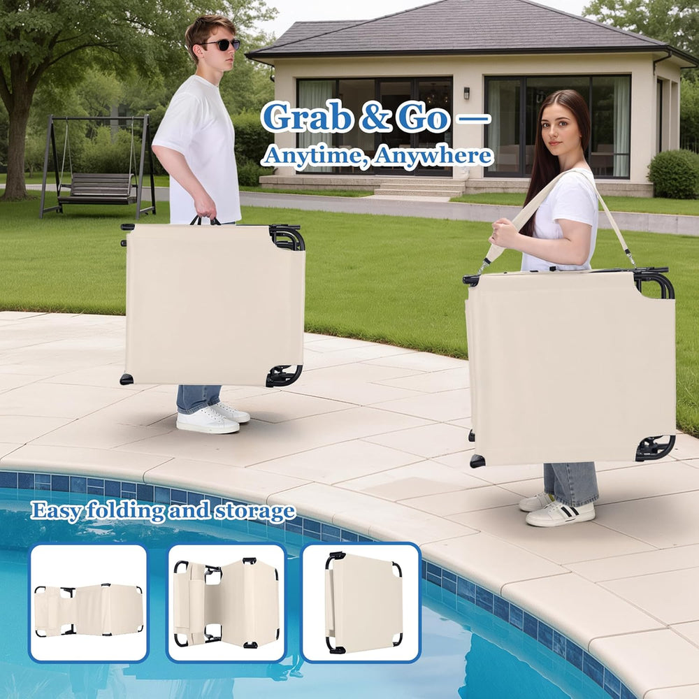3-in-1 Sun Tanning Chair with Face Holes, Folding Chaise Lounge Chairs, 5-Pos...