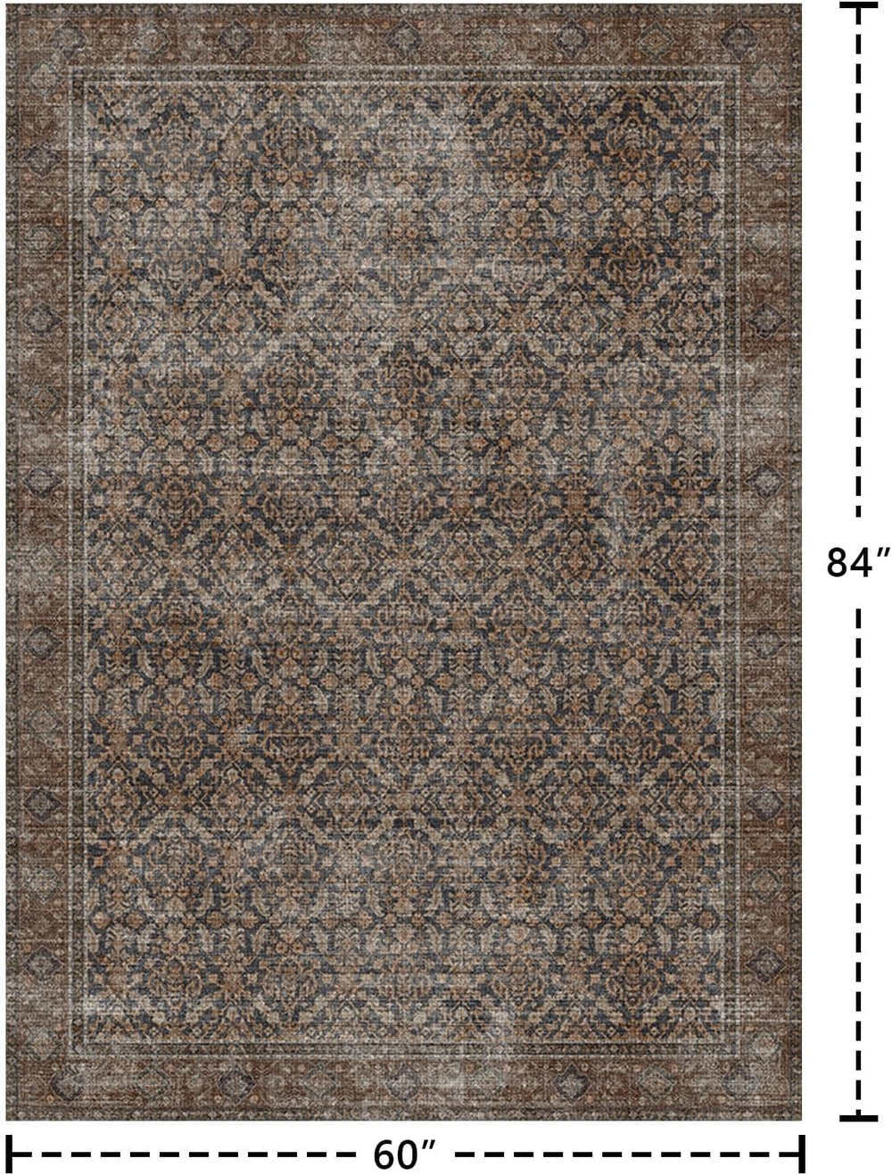 5x7 Area Rugs for Living Room Bedroom Vintage Washable Rug