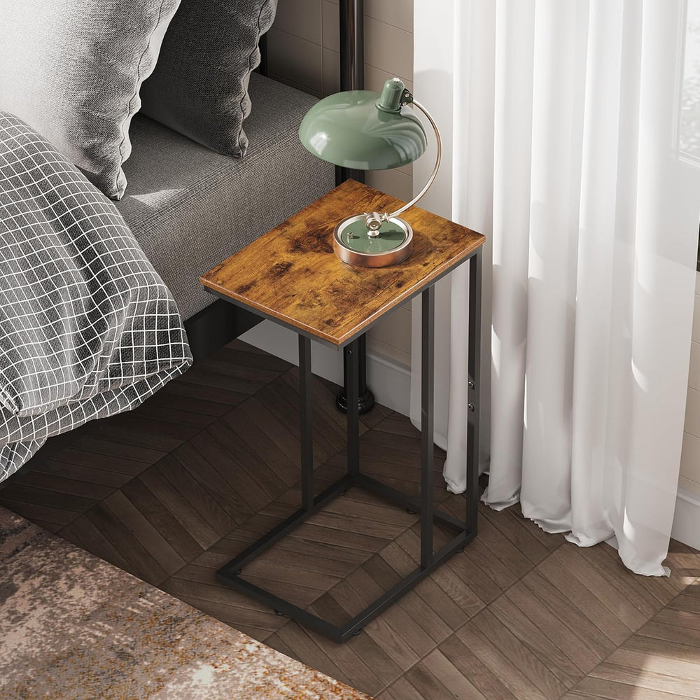 WLIVE C Shaped End Table, Small Side Table for Couch, Sofa, TV Tray C Table f...