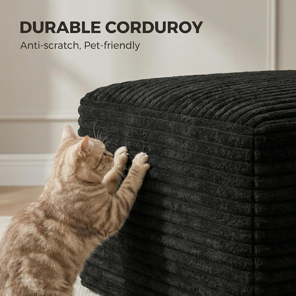 JINGLING 25.6 Inch Plush Corduroy Ottoman, Modular Sectional Foot Rest for Li...
