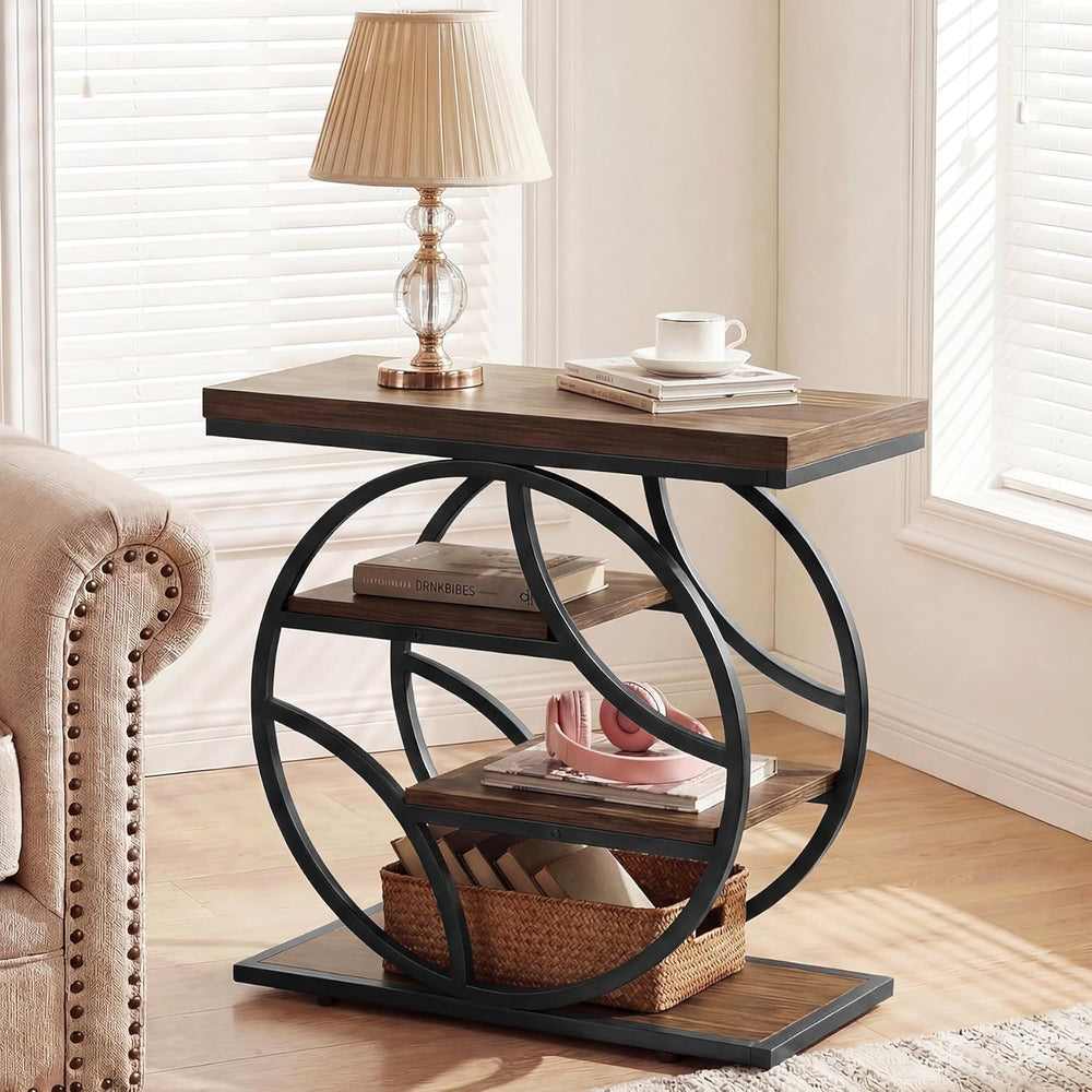Tribesigns 25-Inch End Table for Living Room, Small Side Table with 4-Tier St...