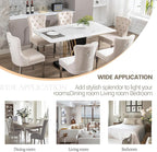 KCC Velvet Dining Chairs Set of 6, Upholstered High-end Tufted Dining Room Chair with Nailhead Back Ring Pull Trim Stainless Steel Legs, Contemporary Nikki Collection Modern Style for Kitchen, Beige