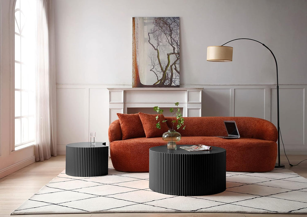 32" Pre-Assembled MDF Nesting End Table, Nesting End Tables with Compact...