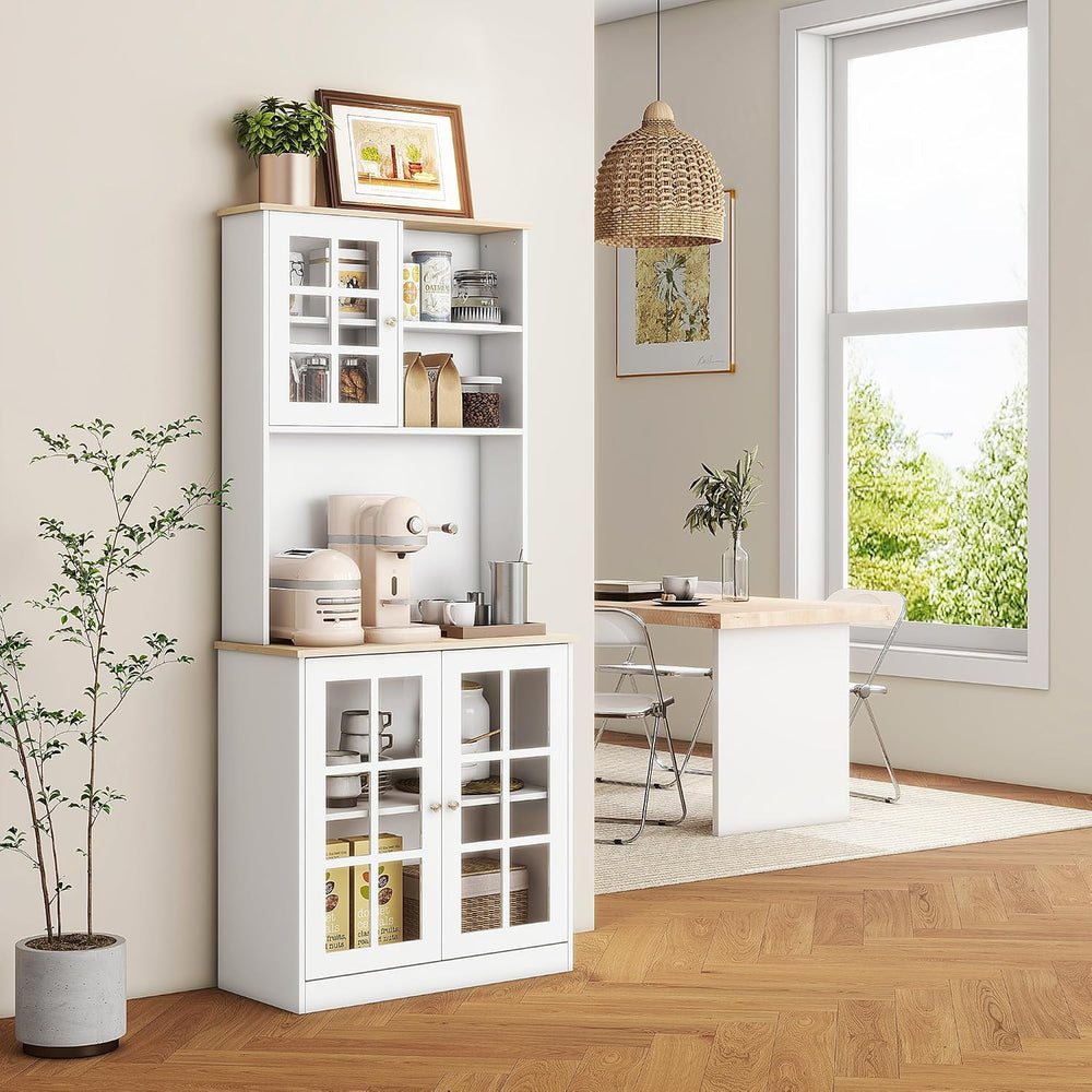 31.5"D*14.5"W*72"H Freestanding Kitchen Pantry with 4 Adjustab...