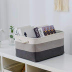 Large Storage Baskets for Shelves, Fabric Baskets for Organizing, Collapsible Storage Bins for Closet, Nursery, Clothes, Toys, Home & Office [3-Pack, Gray Gradient]