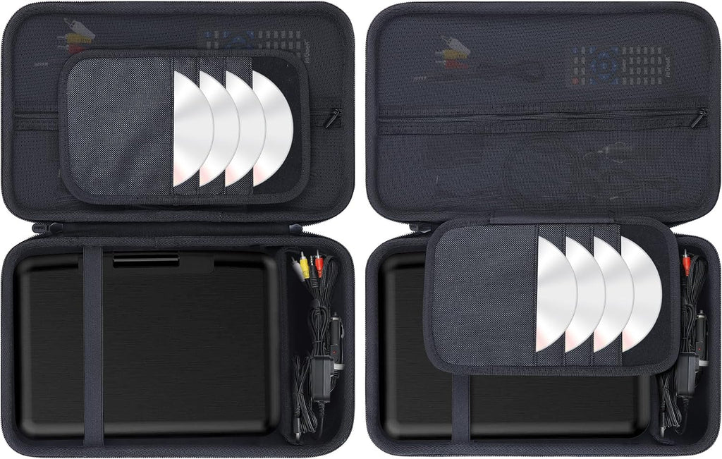 Lebakort Storage Case Compatible with MEGATEK 12.5" / Pofoto 12.5" / WONNIE 12.5" / ieGeek 12.5" / DBPOWER 12" Portable DVD Player (Black, for 12-12.5 Player)