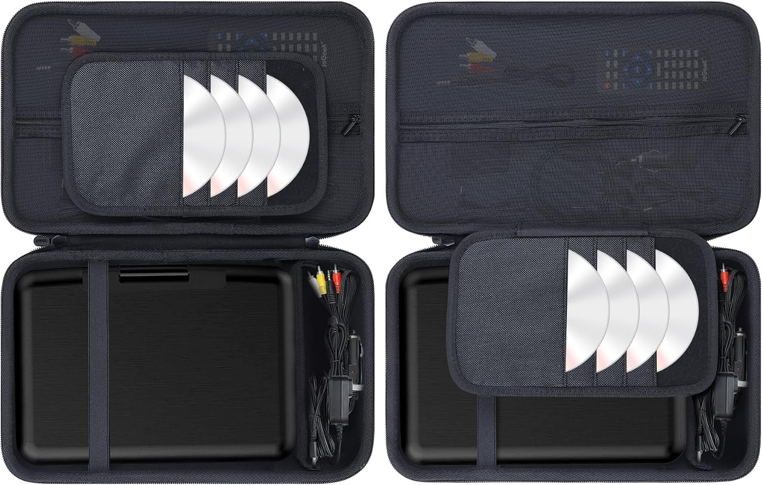 Lebakort Storage Case Compatible with MEGATEK 12.5" / Pofoto 12.5" / WONNIE 12.5" / ieGeek 12.5" / DBPOWER 12" Portable DVD Player (Black, for 12-12.5 Player)