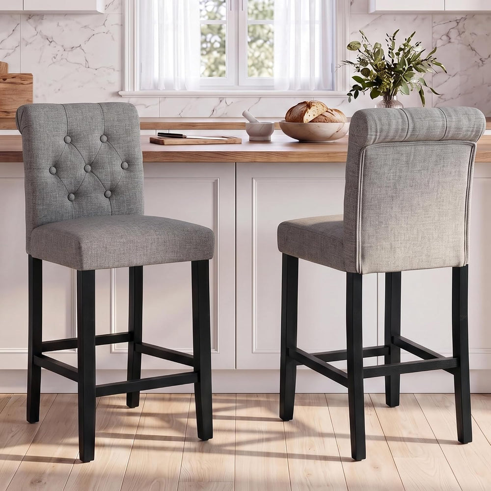 LSSBOUGHT 24 Inches Upholstered Counter Height Bar Stools Kitchen Island Chai...