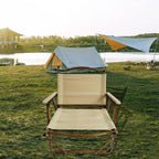 Penau Kids Folding Chair Set, Portable Aluminum Frame, Natural | Set Of 4 Foldable Kids Chairs, Aluminum Frame, Beech Armrests, Canvas Seat, Travel, Patio Use