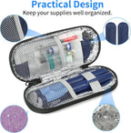 Insulin Pen Cooler Travel Case with 2 Reusable TSA Approved Ice Packs, Diabetic Medication Insulated Cooler Bag for Insulin Pens and Other Diabetic Supplies Storage Purple