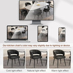 Modern Dining Chairs Set of 6, Upholstered Faux Leather Kitchen Side Chairs with Curved Open Back, Easy Assembly for Dining Room, Restaurant, Cafe, Black