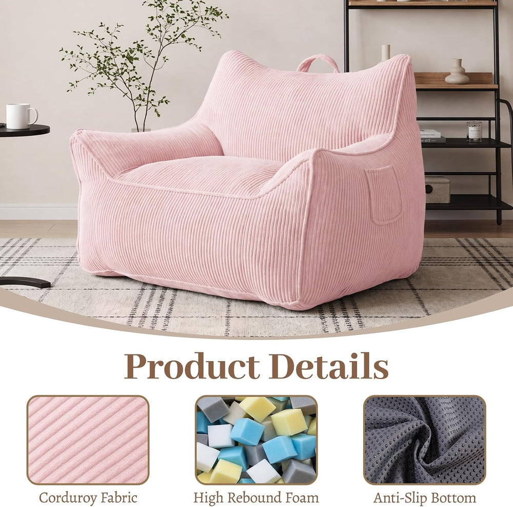 Vipbear Bean Bag Chair for Adults, Chair with Memory Foam | 35.5" Cordur...