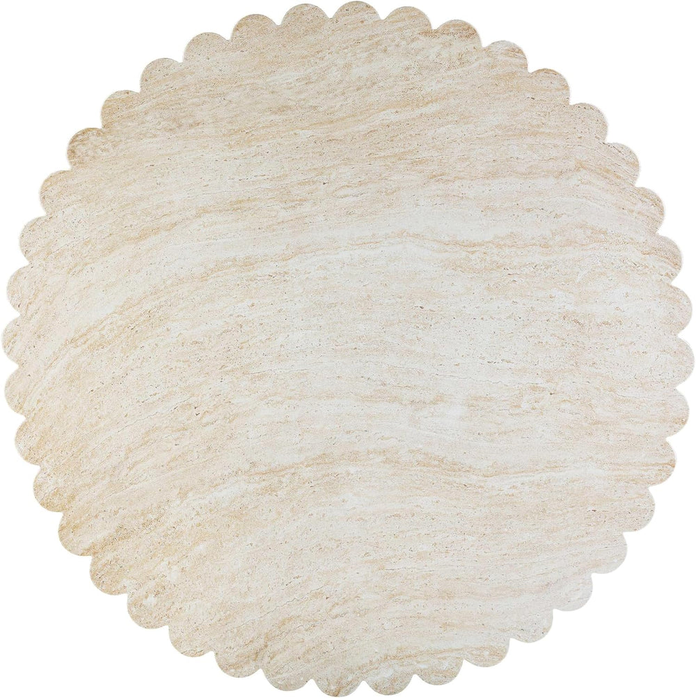 First of a Kind 54" Round Concrete Table in Travertine Finish - Modern D...