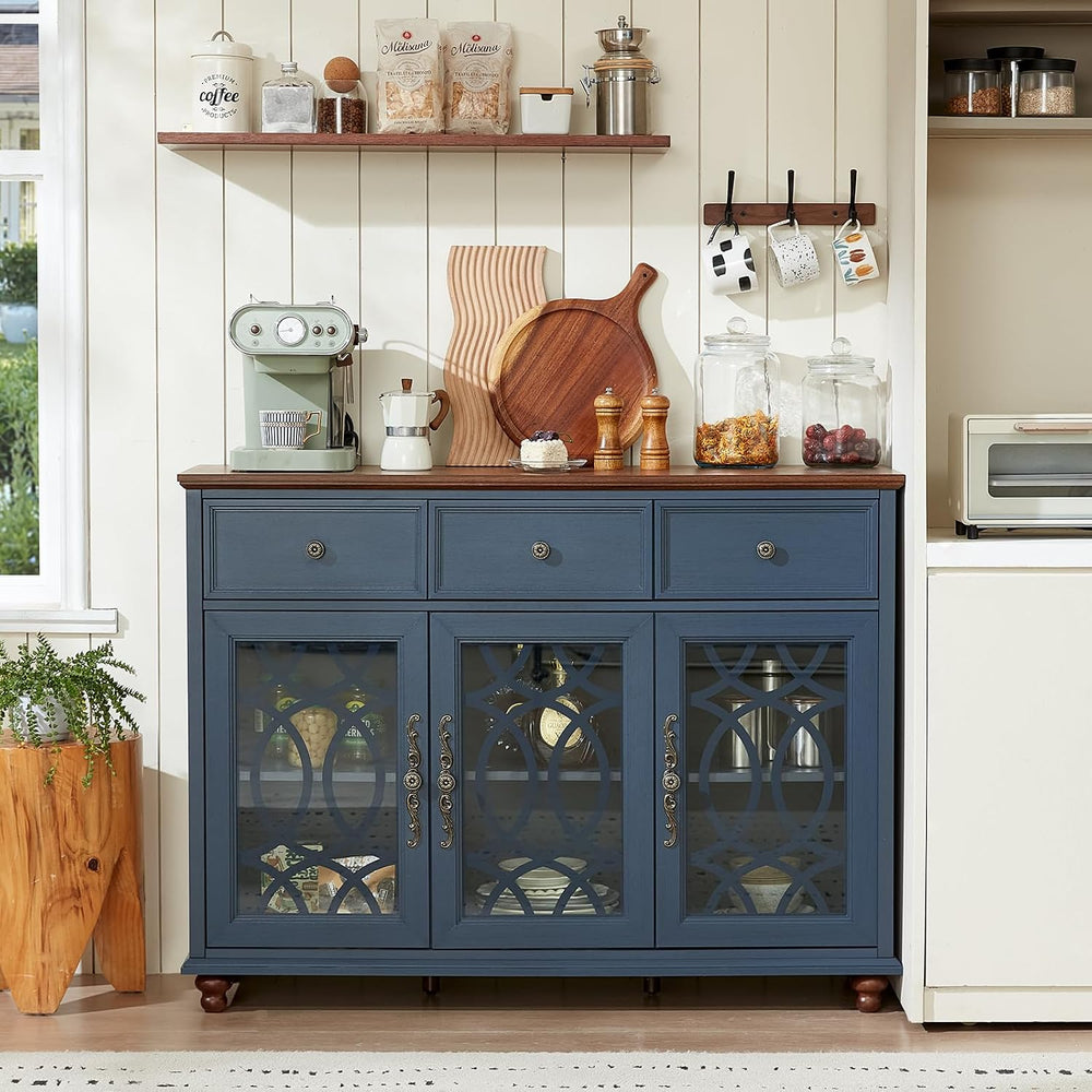 Joaxswe Farmhouse Sideboard Buffet Cabinet with Storage,48" Large Creden...