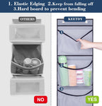 Hanging Shelves Over the Door Organizer Storage for Closet with 5 Pockets Organizer for Bedroom Bathroom, 2 Pack（Grey）