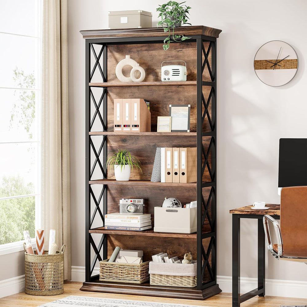 Tribesigns 6-Tier Bookcase, 71 Inches Industrial Bookshelves and Bookcase
