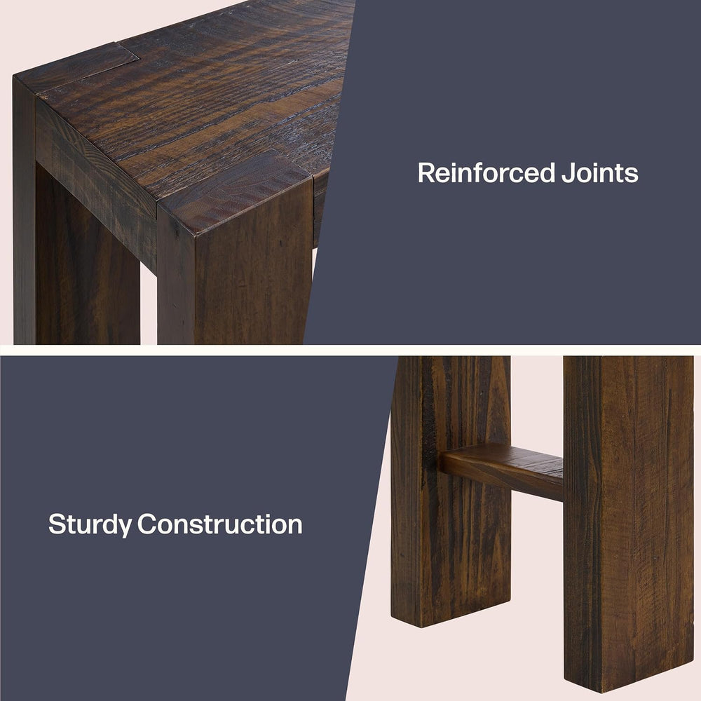 Alaterre Furniture Classic Solid Wood Console Table - 56 Inch Modern Farmhous...