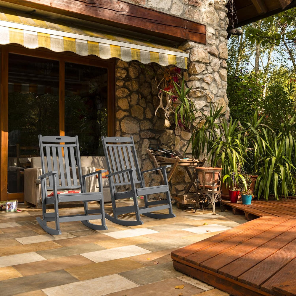 FUNBERRY Oversized Outdoor Rocking Chair, Poly Lumber Rocker, Patio Rockers |...