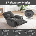 Swivel Rocker Recliner with 360 Degree Swivel, Small Recliners with 30 Degree, 90-150 Degree Angle, Lift Chair for Home Theater Seating, Adults, Living Room, Bedroom, Nursery, Dark Gray