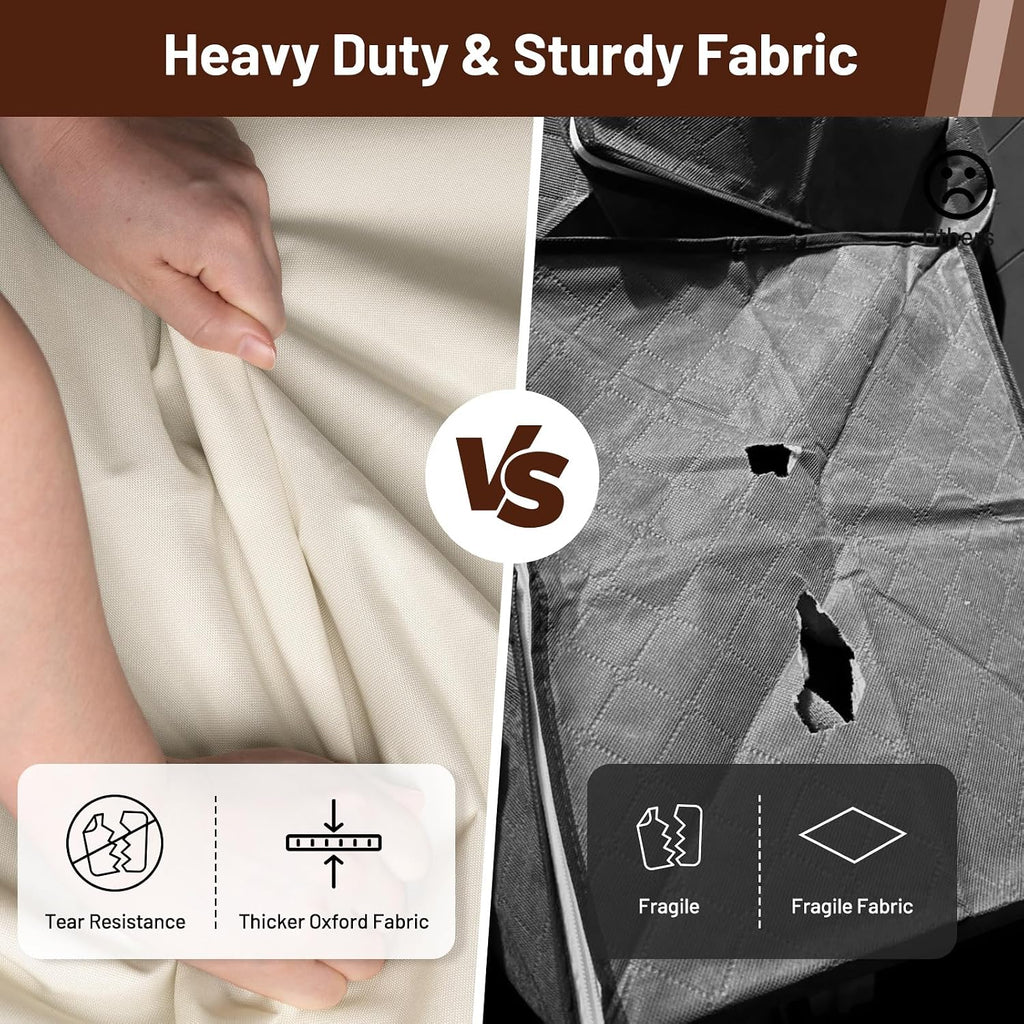 SLEEPING LAMB 170L Huge Blanket Storage Bag, Sturdy Oxford Fabric Comforter Storage Bag with Handles and Window, Foldable Bedding Container Organizer for King-size Duvets, Sheets, Pillows, Clothes