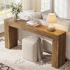 Tribesigns 63-Inch Fluted Entryway Table, Farmhouse Long Narrow Console Table, Sofa Table Behind Couch for Living Room, Hallway, Foyer