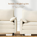 Vesgantti 74" Loveseat Sofa for Living Room, Comfy Cloud Couch Deep Seat Chenille Modern 2 Seater Small Sofa with Armrest Pillow, Easy Assembly for Small Spaces, Beige