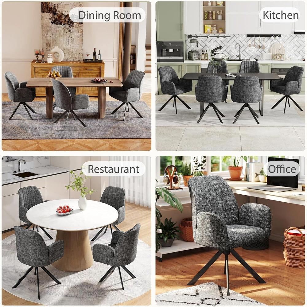 Furniliving Swivel Dining Chairs Set of 2, Upholstered Dining Room Chairs wit...