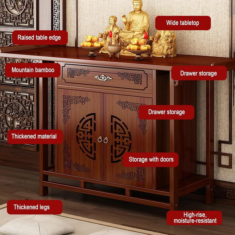 Chinese Cabinet Pedestal offering, Stand puja Meditation Prayer, Personal Shr...