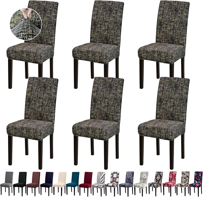 Chair Covers, Stretch Kitchen Dining Room Chair Covers Set of 6, Removable Washable Dining Chair Slipcovers for Home, Hotel, Banquet