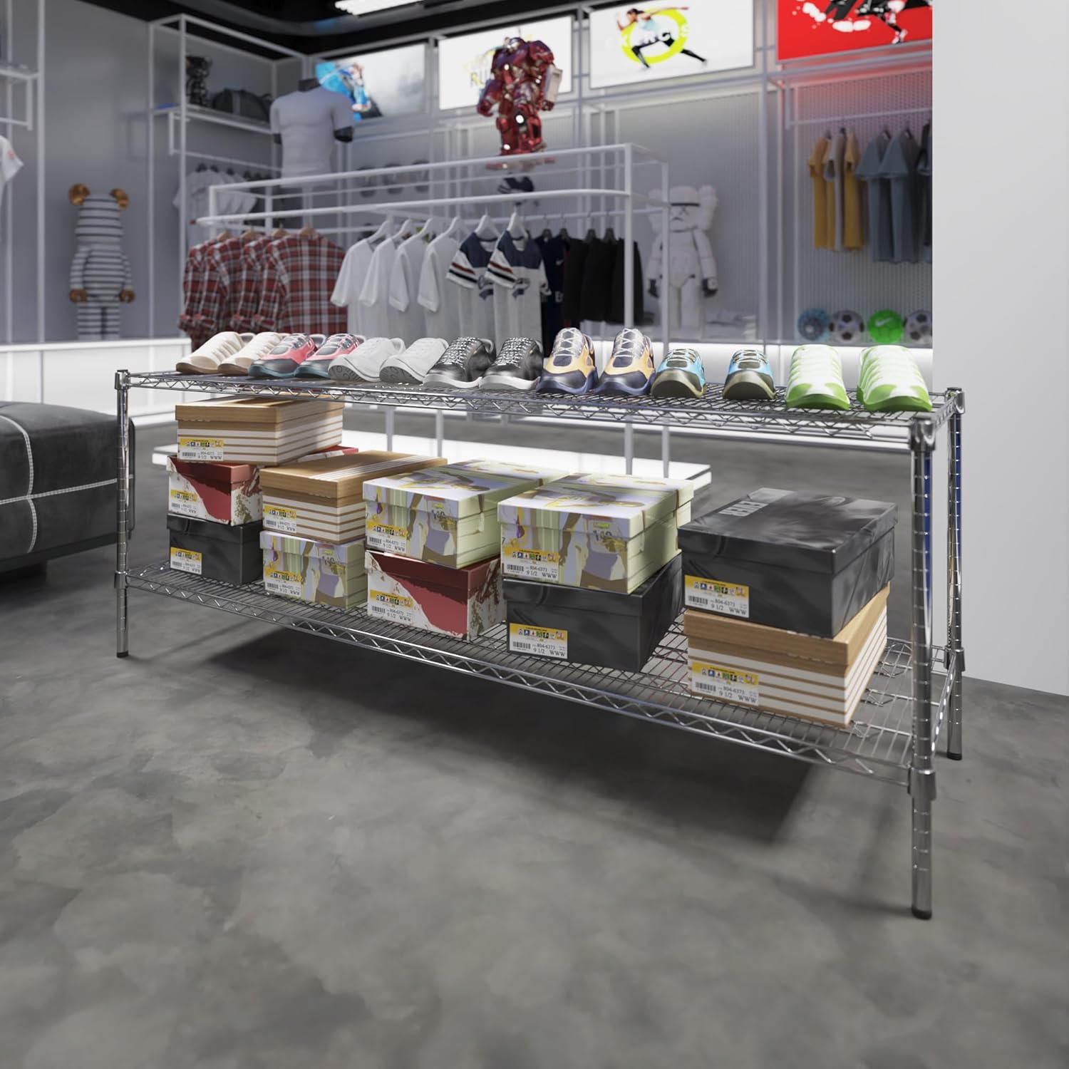21" Deep x 72" Wide x 27" Height Wire Shelving Kit | 2-Tier | NSF Commercial Storage Rack Unit