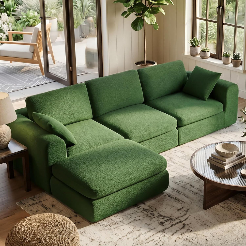 KISLOT 108" Cloud Couch,Sectional No Assembly Required,Modular Sofa with...