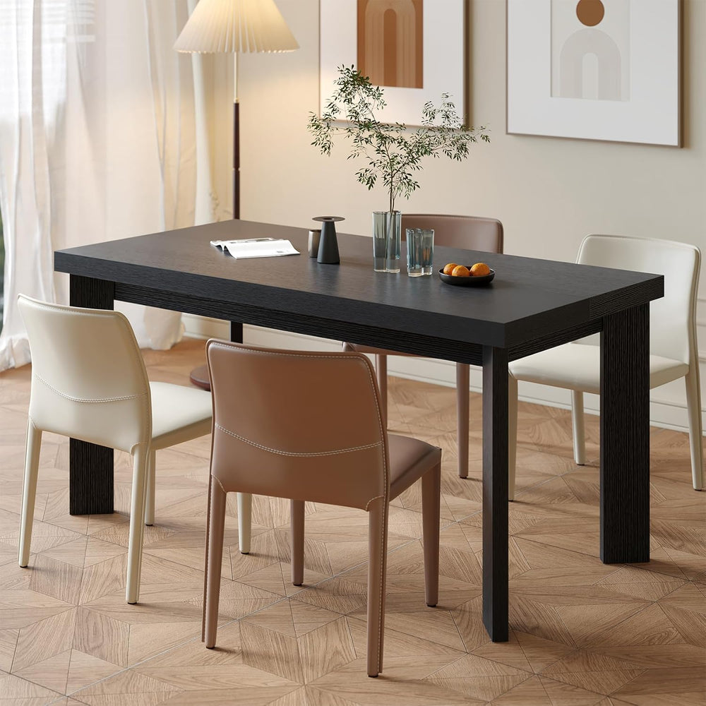 Bigbiglife 63 Inch Dining Table for 6, Indoor Outdoor Dining Table with Wood ...