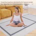Zonli Japanese Tatami Mat, Foldable Floor Sleeping Pad Futon Mattress, Made from Natural Coconut Shell Fiber & Jute Fiber, Firm Traditional Floor Bed Queen 60"x80"