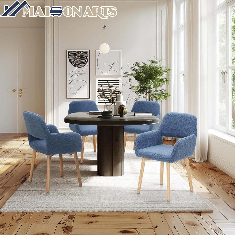 MAISON ARTS Mid Century Modern Dining Chairs with Arms Set of 2, Comfy Accent...