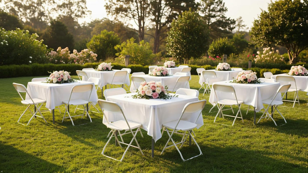 BTEXPERT 5 Piece Folding Card Table Portable and Chair Set, 34" Square F...