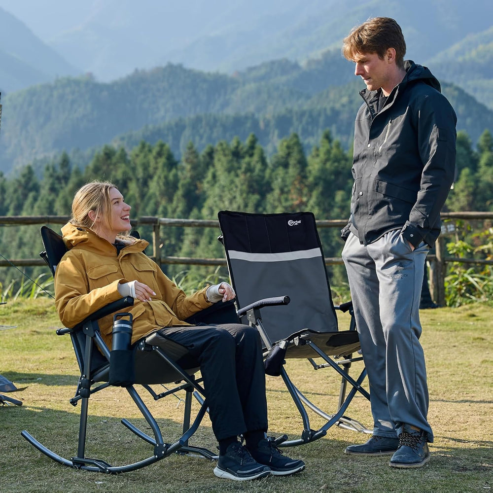 Portal Oversized Folding Rocking Camping Chair for Adults, Portable & Fol...