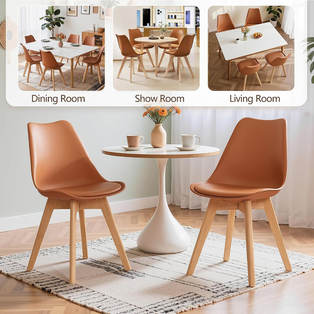 VECELO Dining Chairs Set of 4, Mid-Century Modern Kitchen & Dining Room C...