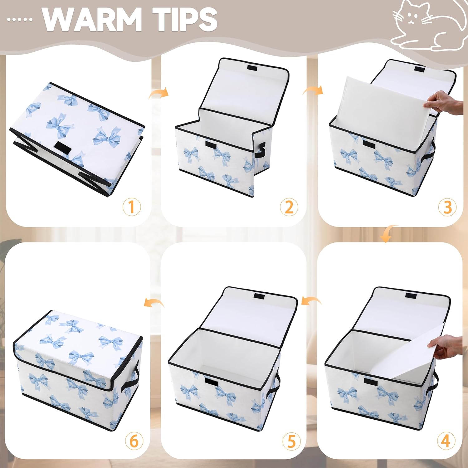 Stackable Clothes Storage Bins with Lids,Closet Organizers Fabric Box for Home and Office,Blanket Clothes Organizers,Under Bed Storage Containers 3 Pack.