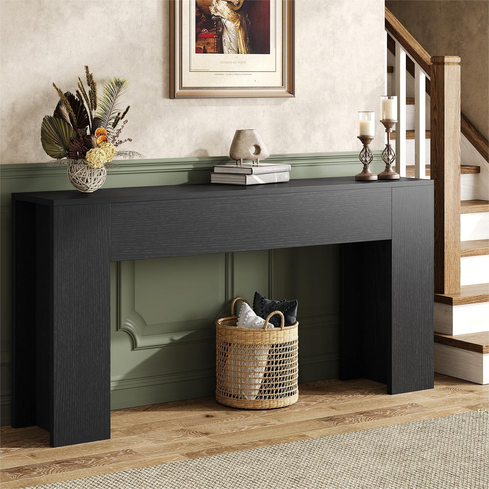 UNIQUITE 63-Inch Long Console Table with RGB LED Lights, Extra Wide and Thick...