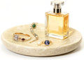 Turkish Natural Marble Ring Dish, Beige Jewelry Tray 5.5 inch, Stone Ring Holder, Travertine Trinket Dish for Room Decor, Earrings, Soap, Gift for Women