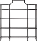 Crosley Furniture Aimee 3-Piece Bookshelf Set with Glass Shelves, Bookcase Storage, Oil-Rubbed Bronze