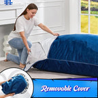 Hobestluk 3 in 1 Bean Bag Chair Giant Bean Bag Chairs for Adults with Velvet Cover Convertible Bean Bag Floor Cushion with Machine Washable Cover for Living Room (Velvet Blue)