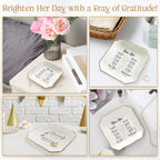 Christian Gifts for Women - You Are 4"x4" Ceramic Jewelry Dish Tray | Appreciation Gifts, Christian Gift, Gold Trim Design, Ring Dish for Women, Desk Vanity Decor, Polished Finish