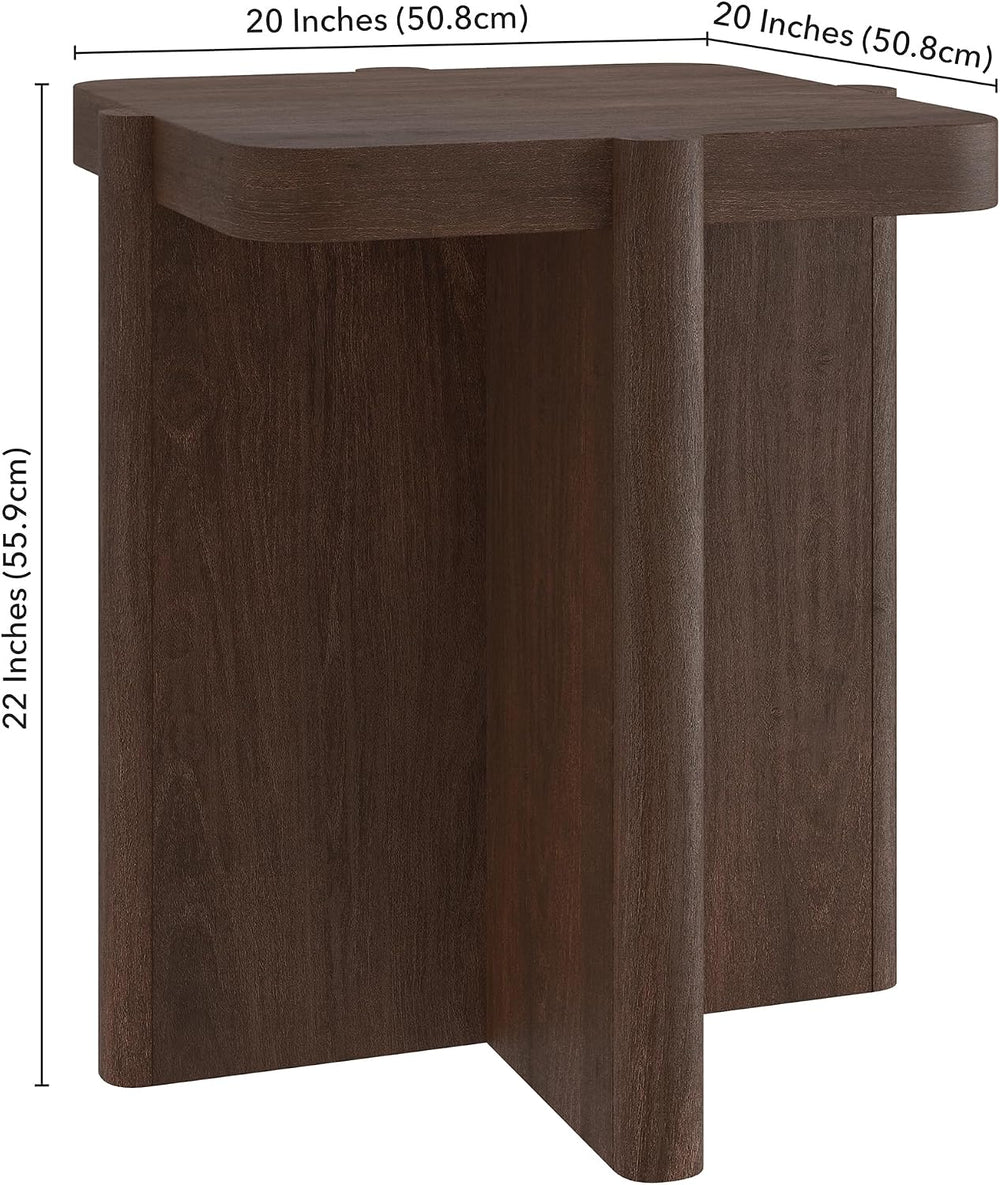 Henn&Hart 20" Modern Square End Table, Side Table, Nightstand with X...