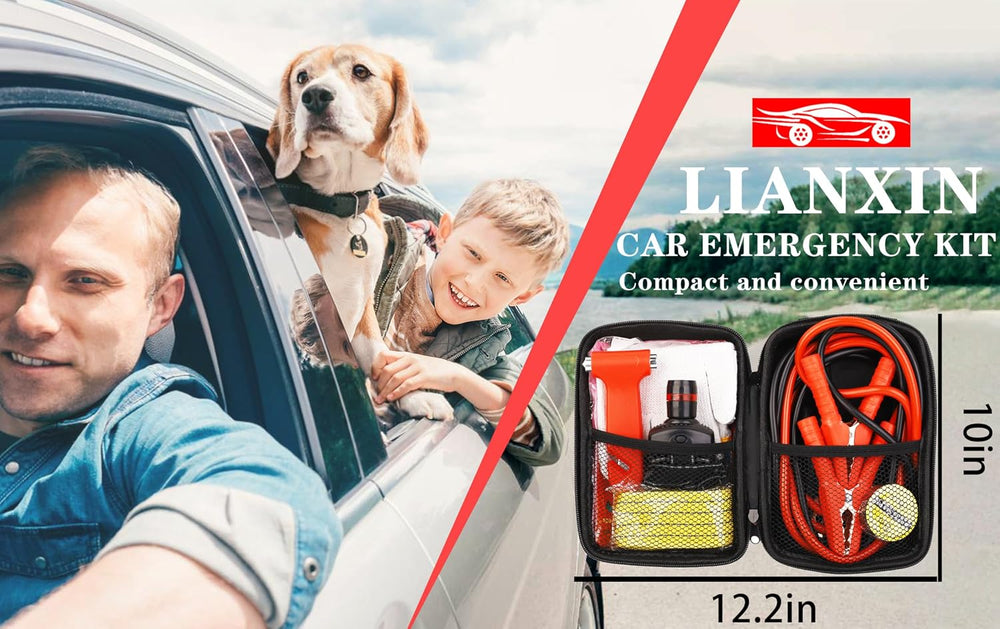 LIANXIN Car Roadside Emergency Kit,with Jumper Cables Car Safety Kits