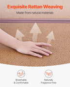 VEVOR Japanese Tatami Mat, Twin XL - 39'' x 80'' Foldable Handwoven Rattan Tatami Mat, Non-Slip & Easily Cleaned Tatami Mattress, Summer Breathable Tatami for Sleeping, Meditation, Yoga