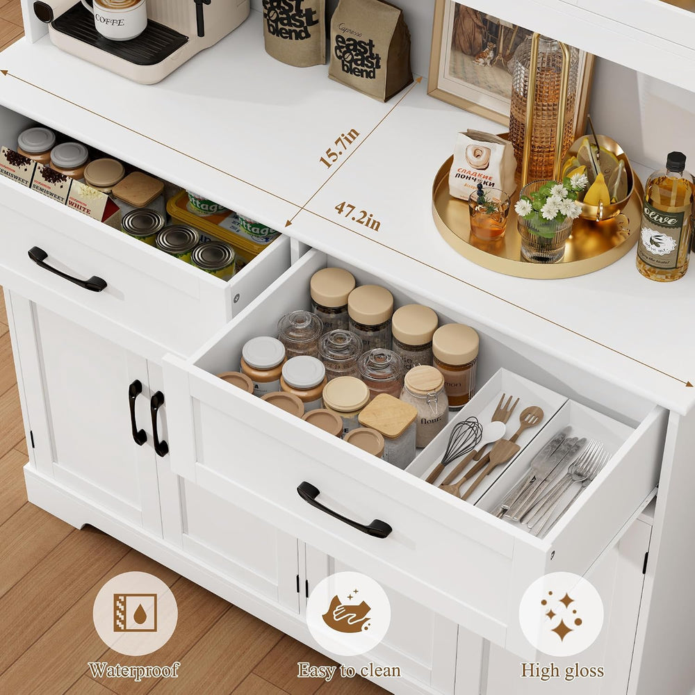 BOTLOG 71" Large Pantry Storage Cabinet with Microwave Stand | Tall Hutc...