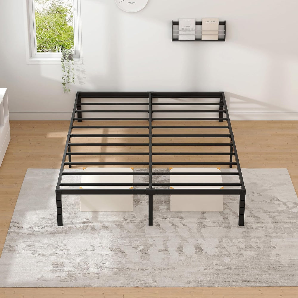 NEW JETO Metal Bed Frame,Queen Size Bed Frame with Storage Space,18 Inch