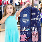 Cheer Garment Bags for Cheerleading Uniform For Cheer Mom Waterproof Hanging Garment Bag for Dance Costumes 40 Inch Clothes Bag with 5 Pocket Travel Side Zip Storage Uniform(Nave Blue,White)